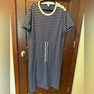 Draper James Navy and White Striped Dress